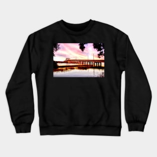 Richard Woods Memorial Bridge in Beaufort at Sunset Crewneck Sweatshirt